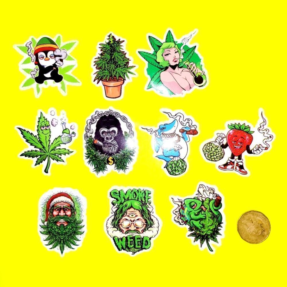 3/$20 Brand New 10x Leafs Funny Graphic Waterproof Stickers